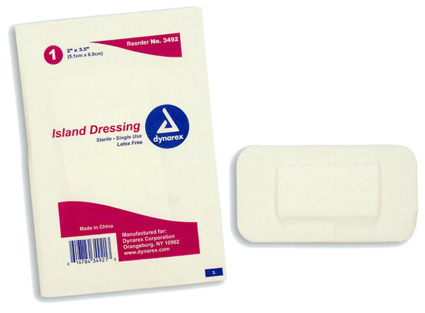 Island dressing, sterile, individually packaged, various sizes