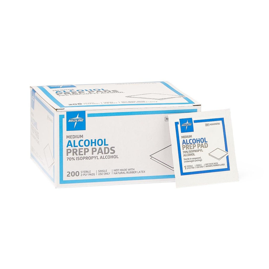 Medline MEDIUM Alcohol Prep Pads; 200/Box