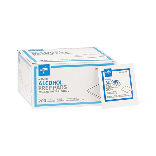 [MDS090735] Medline MEDIUM Alcohol Prep Pads; 200/Box