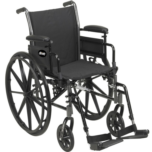 [K316DFA-SF] Cruiser III, 16" Lightweight Wheelchair, Flip-back Full Arms, Swing-away Footrests