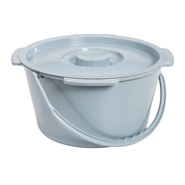 7.5 qt commode bucket with carry handle, cover and splash shield
