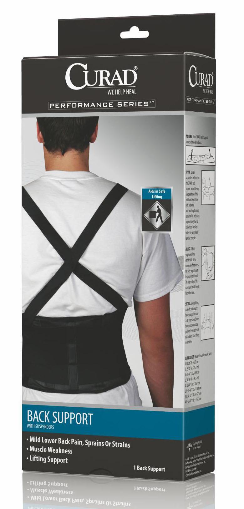 CURAD Performance Series Back Support Brace with Suspenders