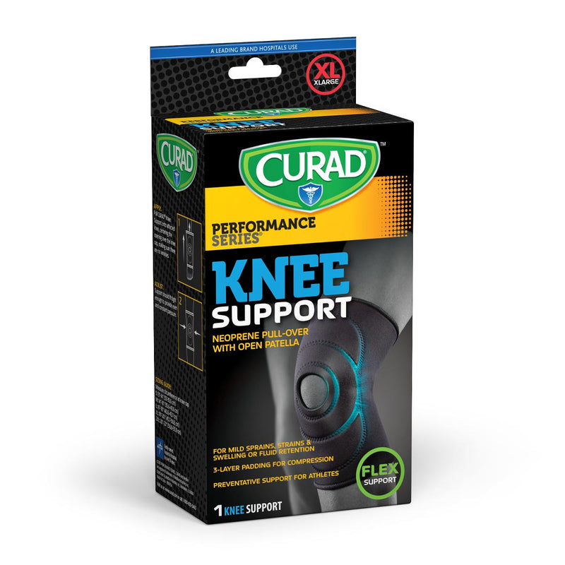 CURAD Performance Series Neoprene Pull-Over Knee Supports with Open Patella