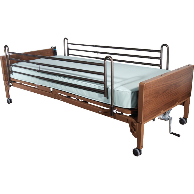 Drive Medical Delta 1000 Ultralight Full Electric Hospital Bed With Full-Length Side Rails And Mattress