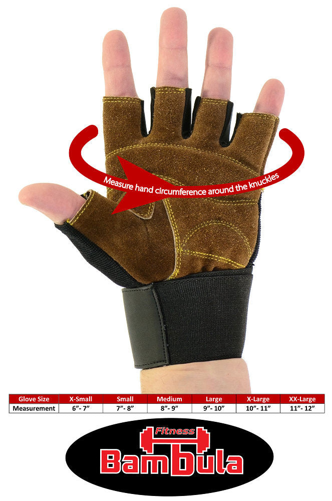 Genuine Leather Padded Exercise Gloves