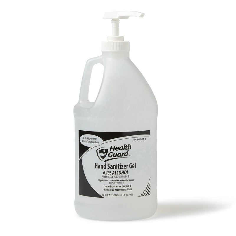 HealthGuard Hand Sanitizer Gel (62% Ethyl Alcohol) -  64oz Pump bottle