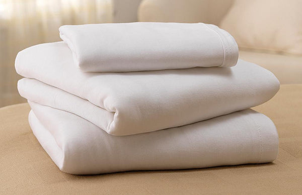 Soft-Fit Knit Contour Sheets in White, 15 oz.