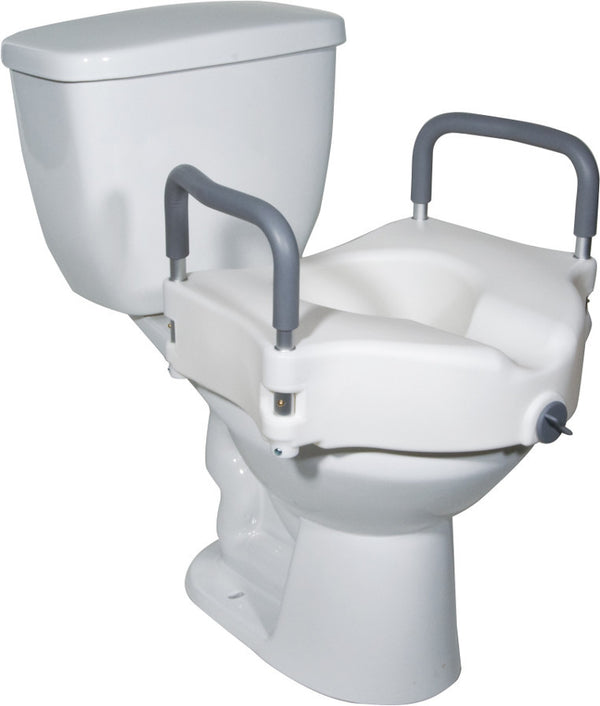 Locking Raised Toilet Seat with Tool-free Removable Arms