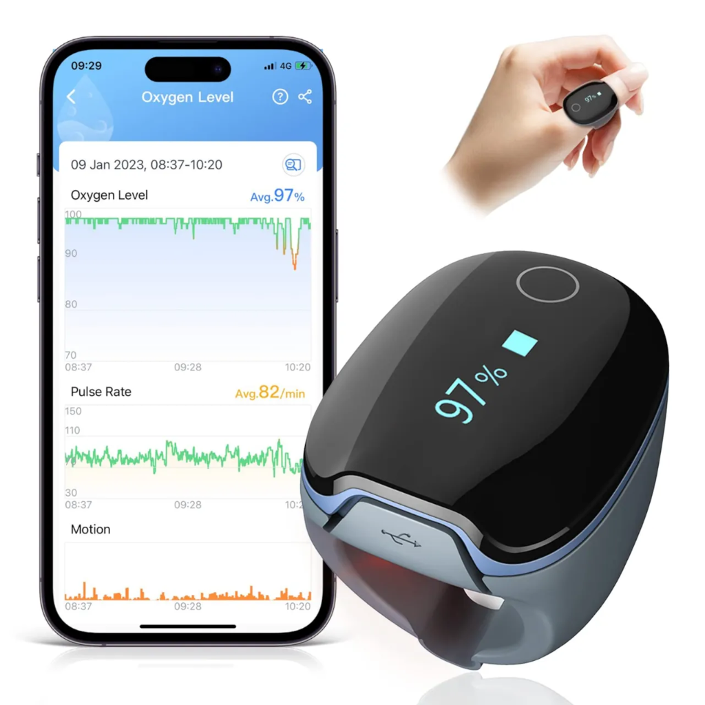 O2Ring Continuous Wearable Oxygen Monitor (Pulse Oximeter)
