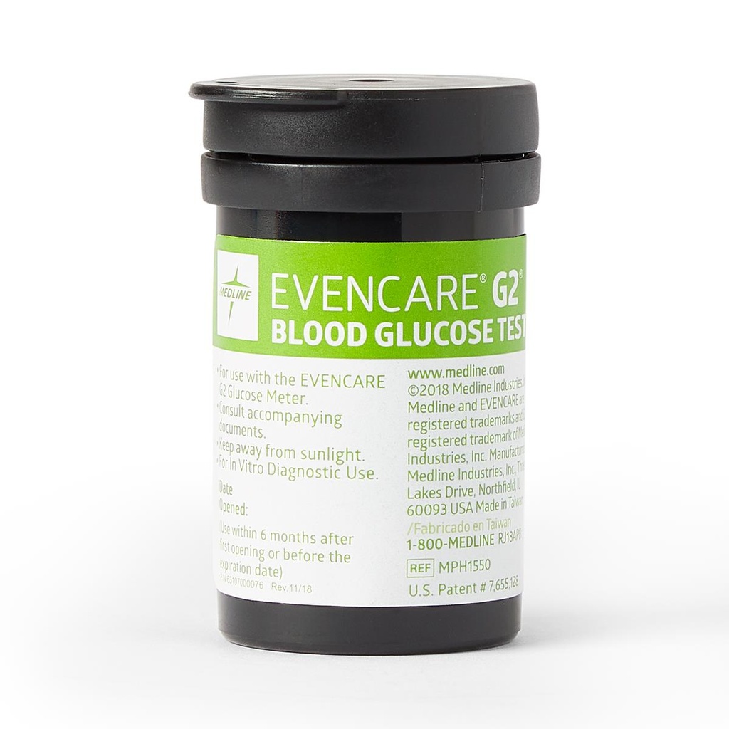 EvenCare G2 Blood Glucose Test Strip, 50 / Box