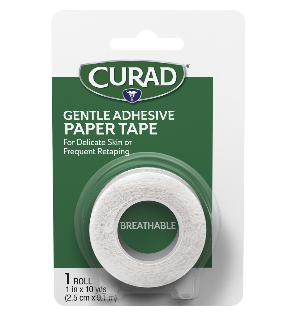 CURAD Sensitive Skin Paper Tape, 1"X10YDS