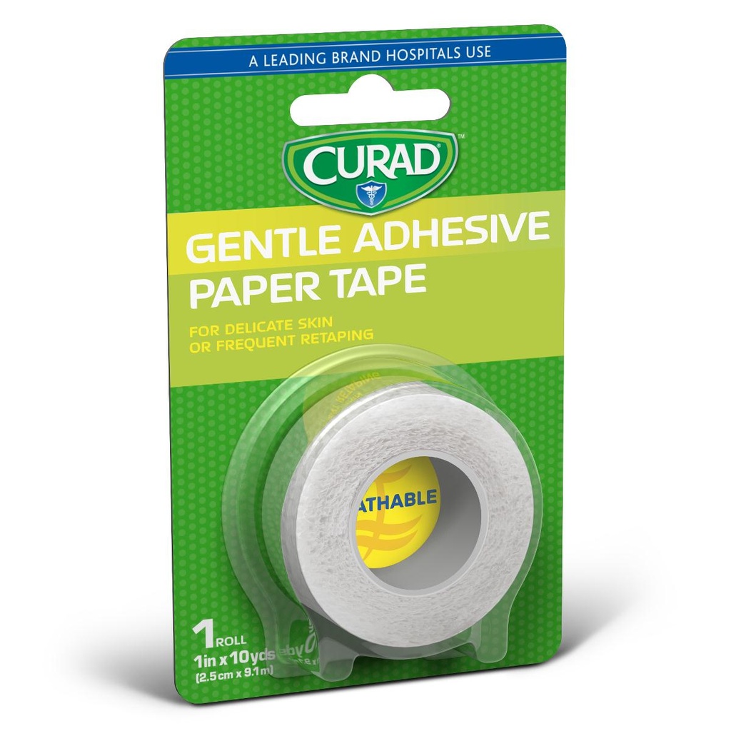 Tape (Paper): Curad Sensitive Paper Adhesive Tape; 1"