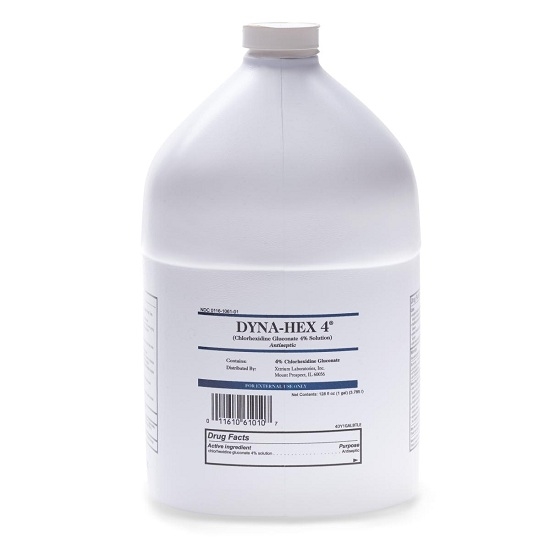 Dyna-Hex 4% Chlorhexidine Gluconate Liquid Bottle; 128oz 