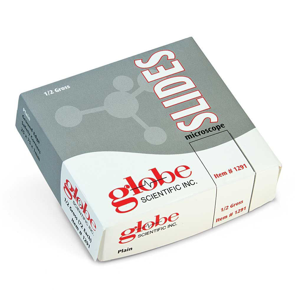 Microscope Slide, General Purpose, Frosted 1 End 1 Side, 25x75mm, Gound Edge, Safety Corners (72/Box)