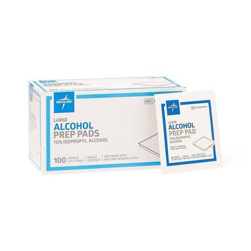 [MDS090670] Medline LARGE Sterile Alcohol Prep Pads, 100 / Box