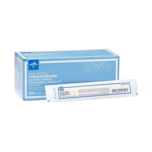 [MDS202073] Tongue Depressor: Sterile 5.5"; 100/Box