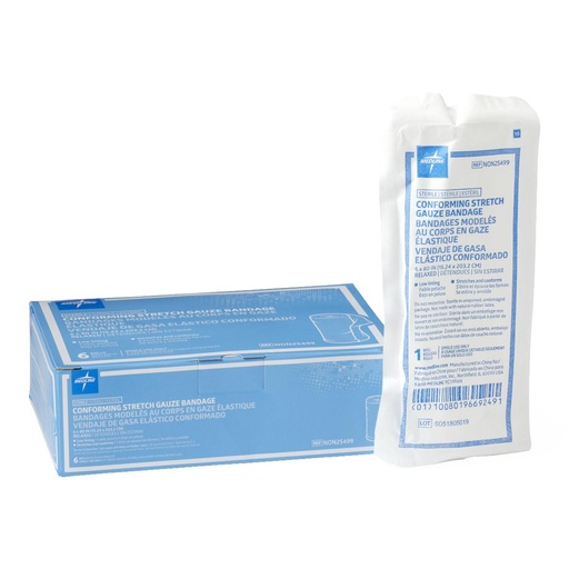 [NON25499] Medline Sterile Conforming Stretch Gauze Bandages - 6" x 80" Roll,  6/Box