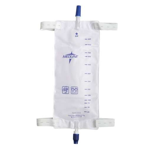 [DYND12578] Urine Leg Bag, Twist-Valve, With Straps, Large 900mL
