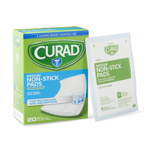 [CUR47398RB] Pad, Sterile, Non-stick, 3" x 4", 20/Box