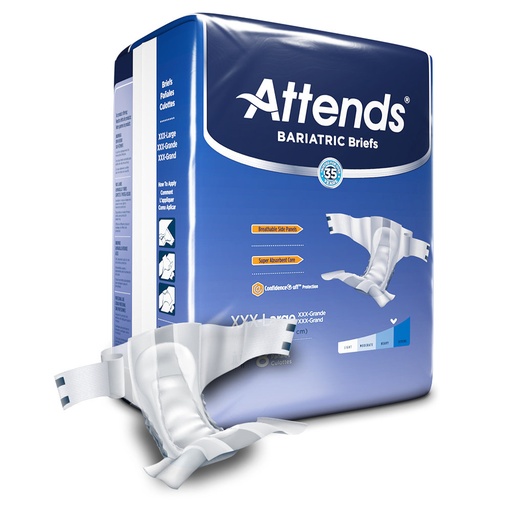 [DD60] Attends XXXL Bariatric Derma Dry Briefs, Pack of 8