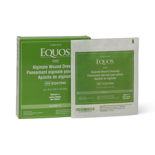[EQX9045] Calcium Alginate (Silver): EQUOS Wound Dressings with Silver (4" X 5"); BOX OF 10