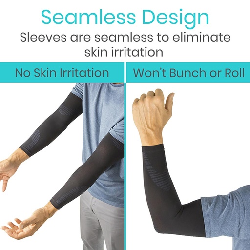 [SUP2094L] Vive Arm Compression Sleeve Black Large Biceps circumference  12.3”-13.5”