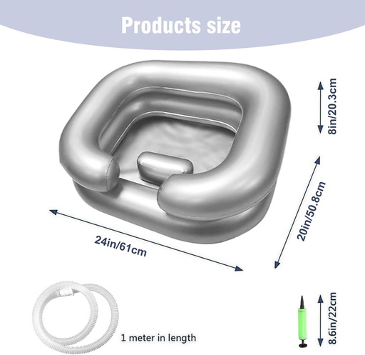 [shapblue] Inflatable Portable / Bed Shampoo Basin grey