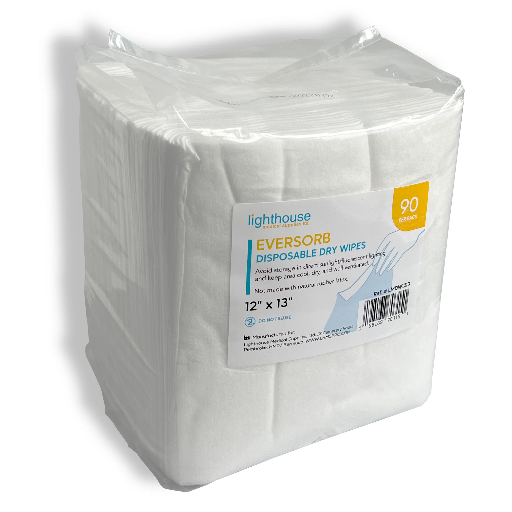 [LMDW1213] Eversorb Spunlace Dry Wipes, Pack of 90, 12" x 13" 